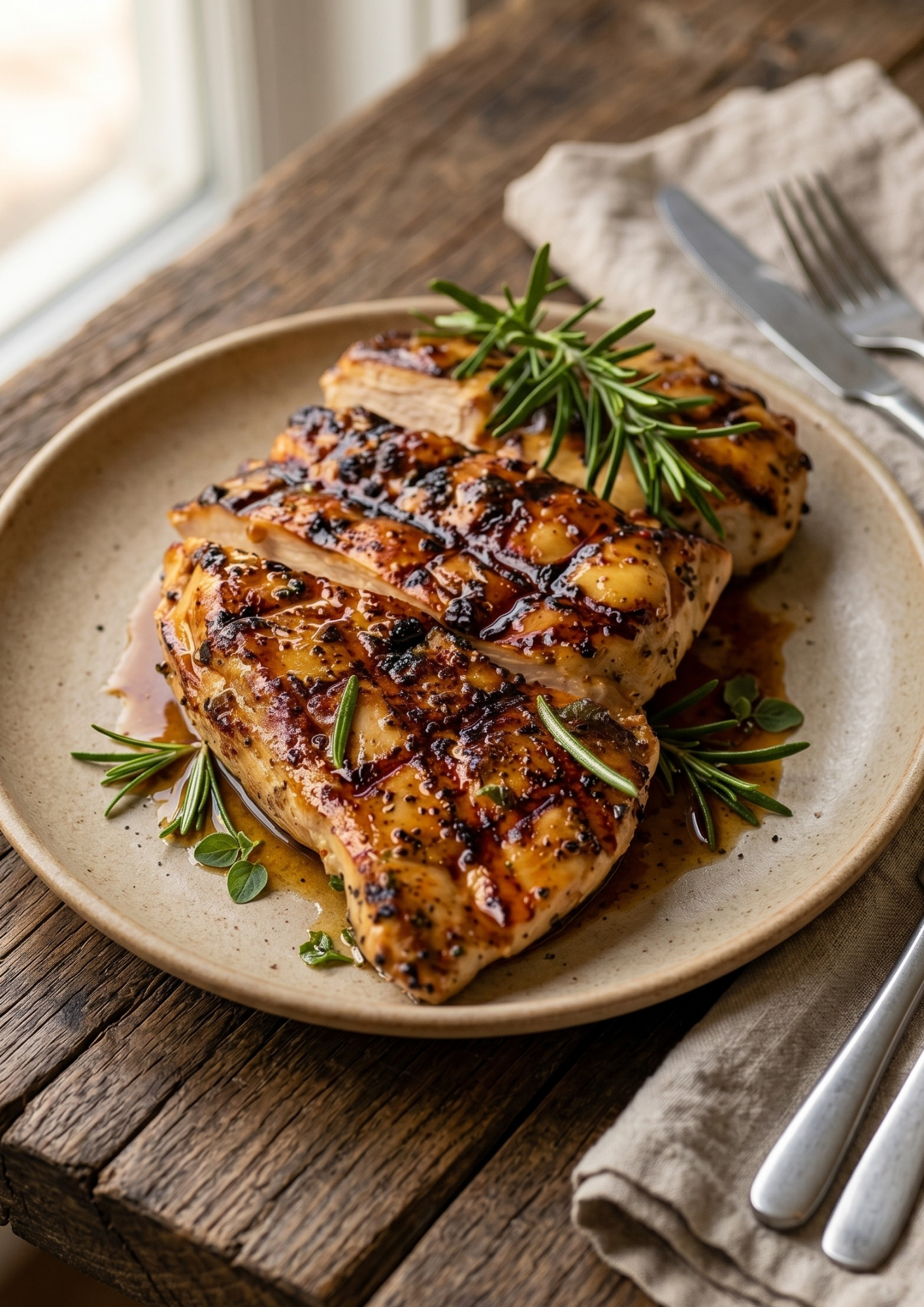 Pechuga de pollo grillada en mostaza y orégano (480 grs. aprox.)