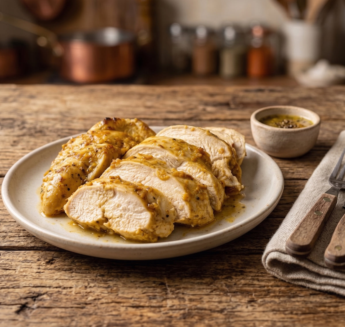 Pechuga de pollo marinada en mostaza y orégano (480 grs. aprox.)